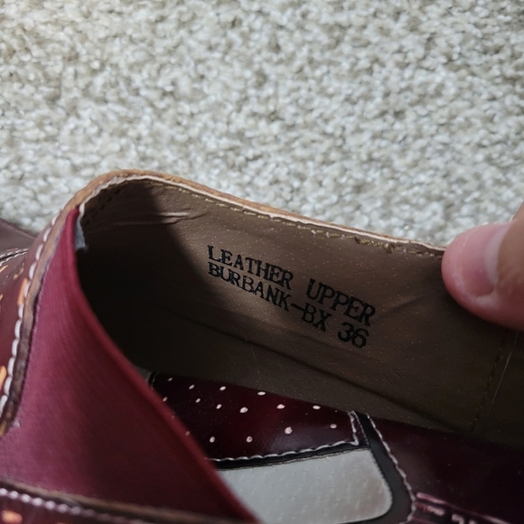 L’Artiste Spring Step Burbank-PR Leather Clog Women’s Size 36(US 5.5-6) Burgundy - Picture 5 of 11